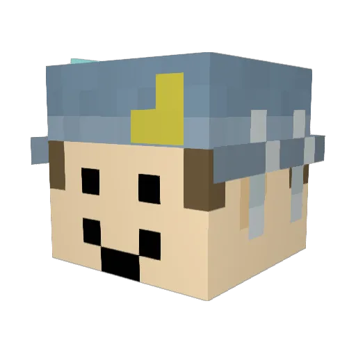 Fishin_Guy Minecraft avatar head, 3D render