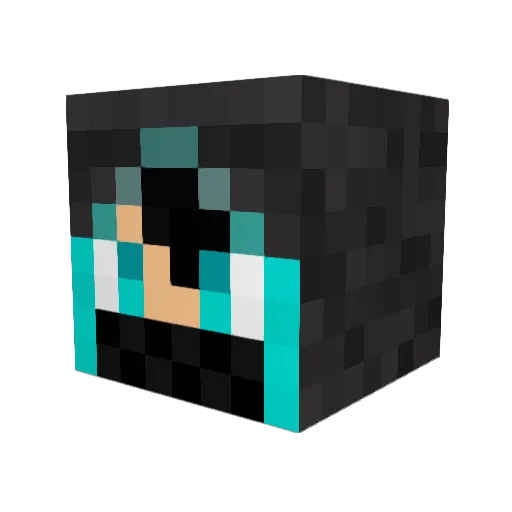 FishingDyes Minecraft avatar head, 3D render