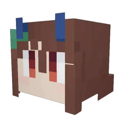 FishingLesbian Minecraft avatar head, 3D render