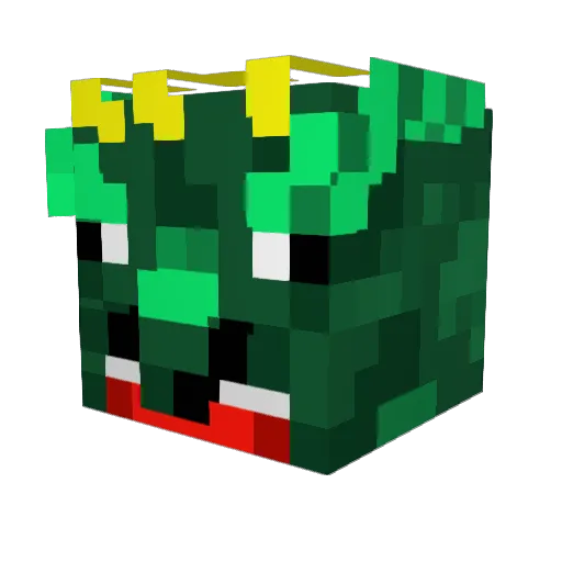 FishingRoo Minecraft avatar head, 3D render