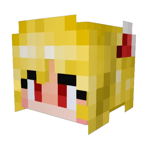 Fishkette Minecraft avatar head, 3D render