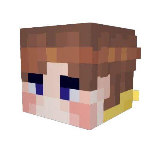 Fishmillah Minecraft avatar head, 3D render