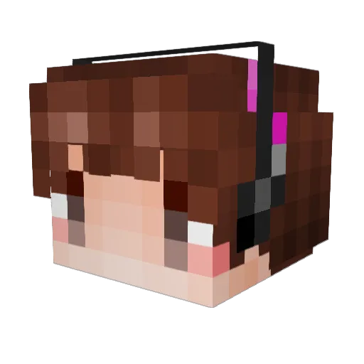 Fishrose Minecraft avatar head, 3D render