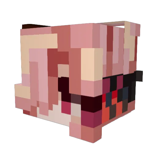 Fishvi Minecraft avatar head, 3D render