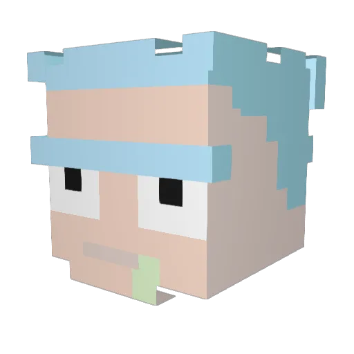 FishyG Minecraft avatar head, 3D render