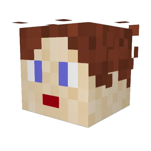 FishyGetsCrafted Minecraft avatar head, 3D render