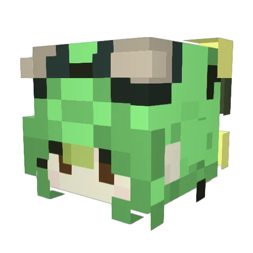 Fishysl Minecraft avatar head, 3D render
