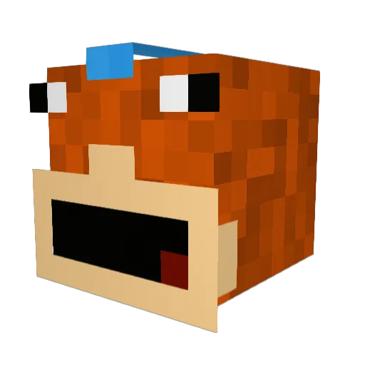 Fishzz Minecraft avatar head, 3D render