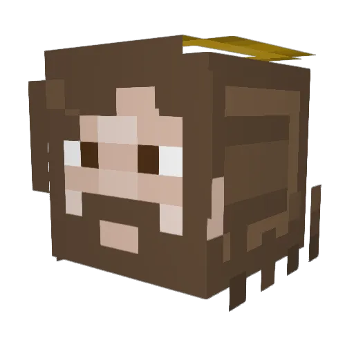 FiskeN_BluB Minecraft avatar head, 3D render
