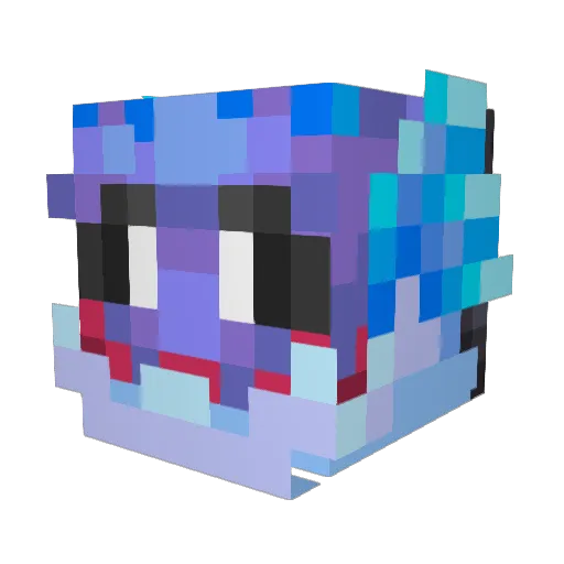 Fiskete Minecraft avatar head, 3D render