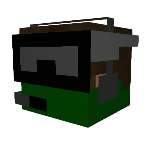 Fiskey111 Minecraft avatar head, 3D render