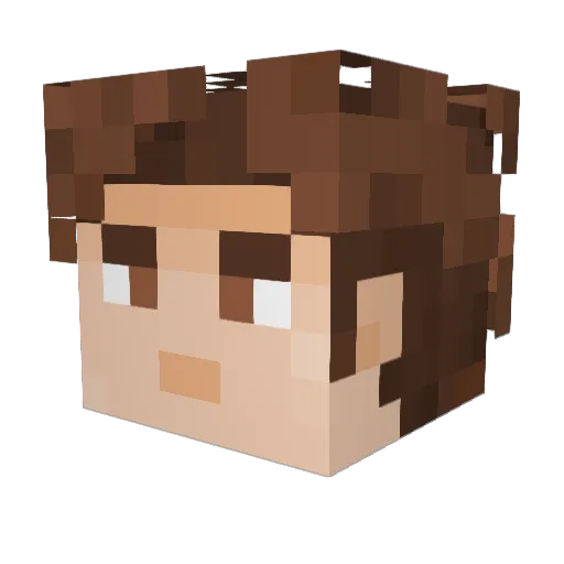 Fiskis Minecraft avatar head, 3D render