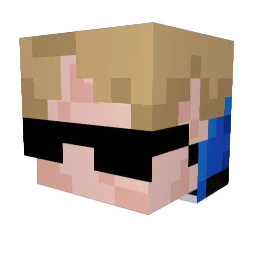 Fiskkrv Minecraft avatar head, 3D render