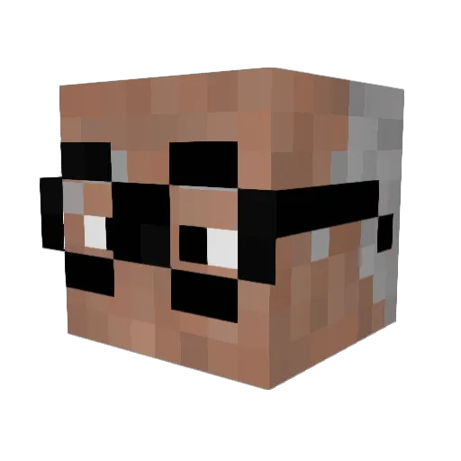 Fisknacke Minecraft avatar head, 3D render
