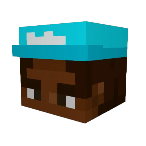 Fiskusss Minecraft avatar head, 3D render