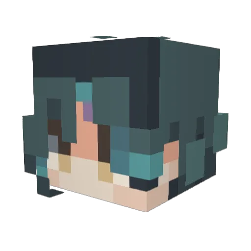 Fissshhhh Minecraft avatar head, 3D render