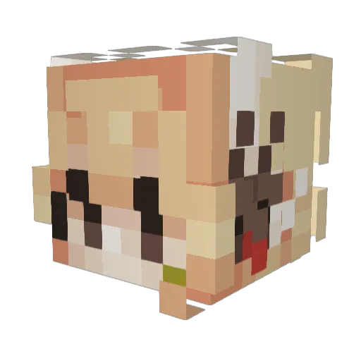 Fistbowl Minecraft avatar head, 3D render
