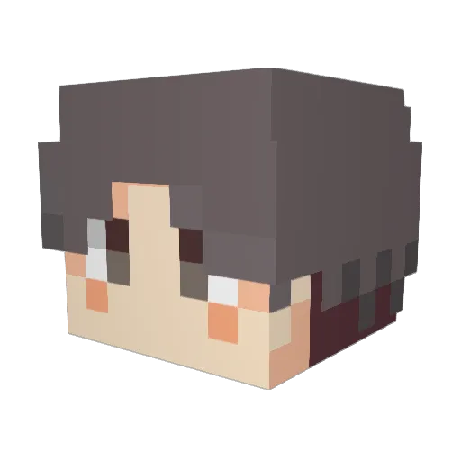 Fiszz Minecraft avatar head, 3D render