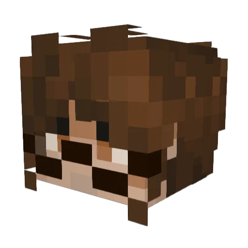 Fiumetto Minecraft avatar head, 3D render