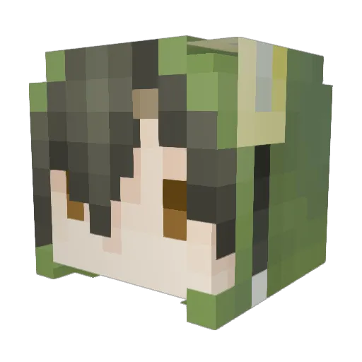 Fivbig Minecraft avatar head, 3D render