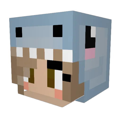 FiveGirls Minecraft avatar head, 3D render