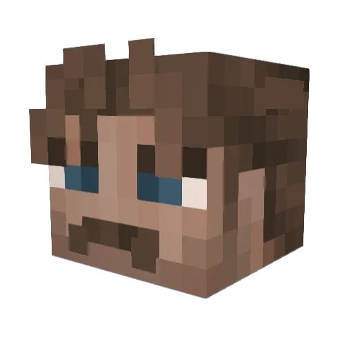 Five_ Minecraft avatar head, 3D render