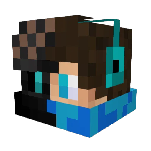 Fivecrafter Minecraft avatar head, 3D render