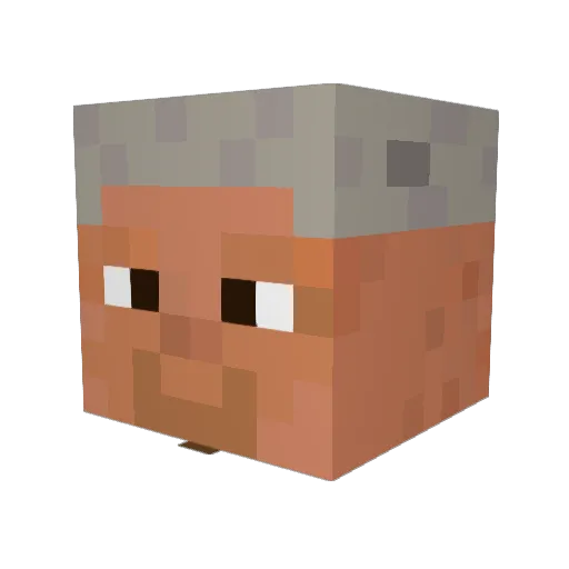 Fiveheader Minecraft avatar head, 3D render