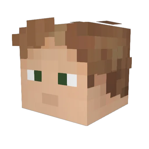FivesBlue Minecraft avatar head, 3D render