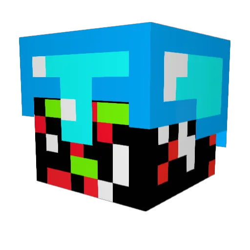 Fixater_Jutuber Minecraft avatar head, 3D render