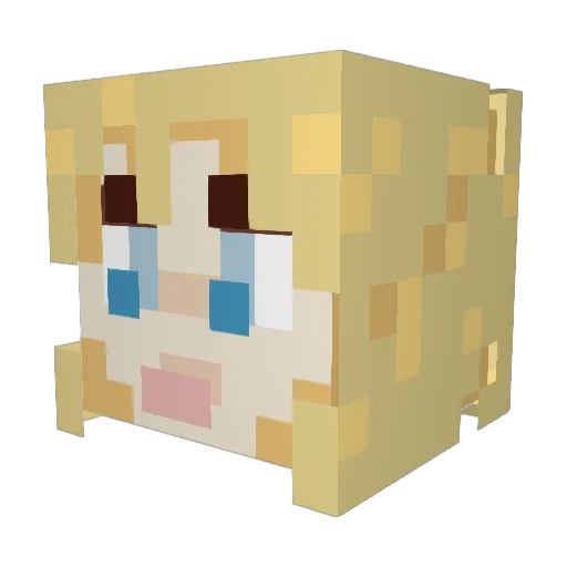 Fixbiie Minecraft avatar head, 3D render