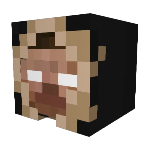 FixedHerobrine Minecraft avatar head, 3D render