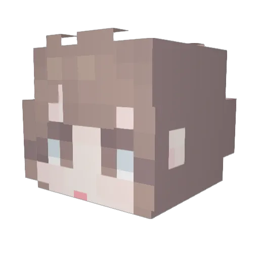 Fixedhand Minecraft avatar head, 3D render