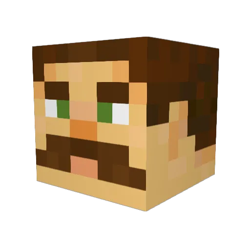 Fixiak Minecraft avatar head, 3D render