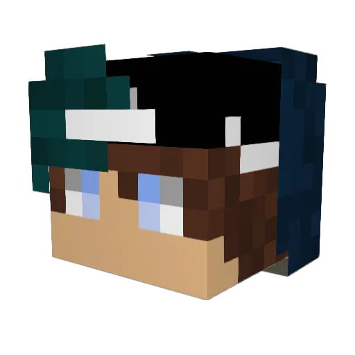 Fixlll Minecraft avatar head, 3D render