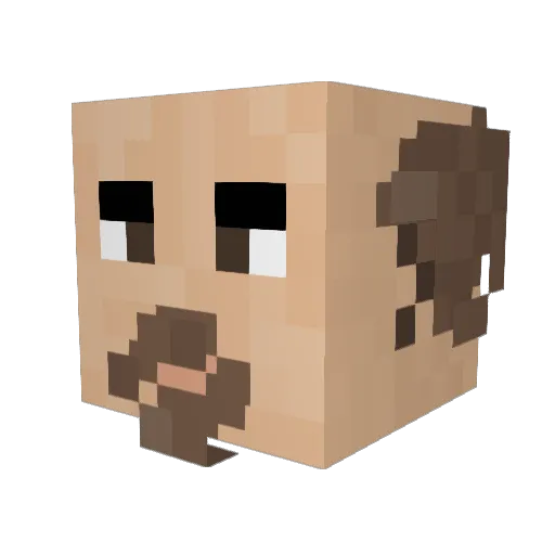 Fixrem Minecraft avatar head, 3D render