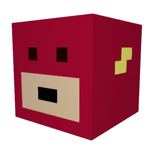 Fiyah Minecraft avatar head, 3D render