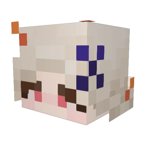 Fiyaline Minecraft avatar head, 3D render
