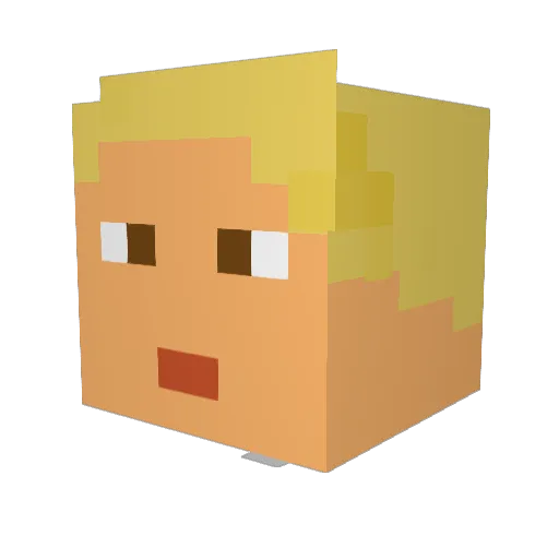 Fizard Minecraft avatar head, 3D render