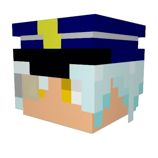 Fizeil Minecraft avatar head, 3D render