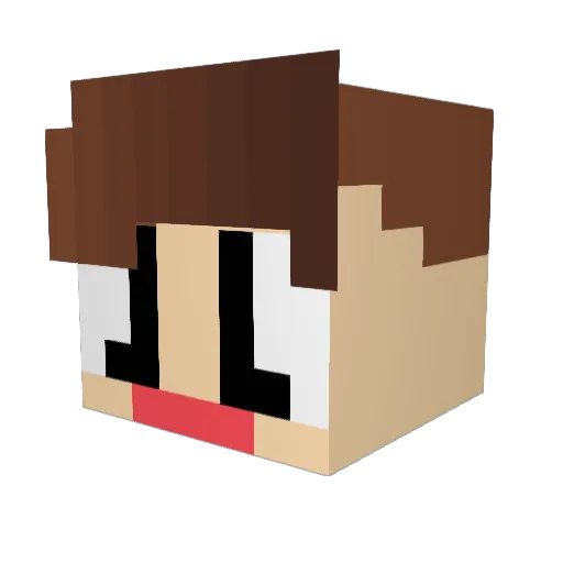 Fizii Minecraft avatar head, 3D render