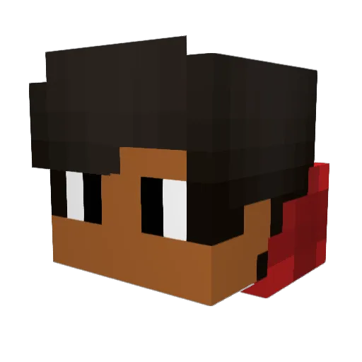 Fizing Minecraft avatar head, 3D render