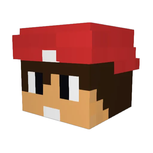 Fizioo Minecraft avatar head, 3D render