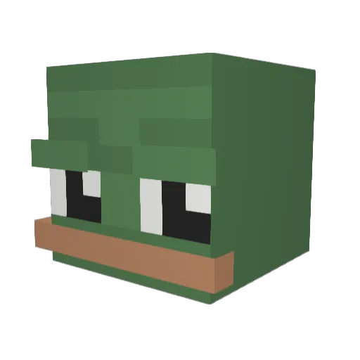 Fiznr Minecraft avatar head, 3D render