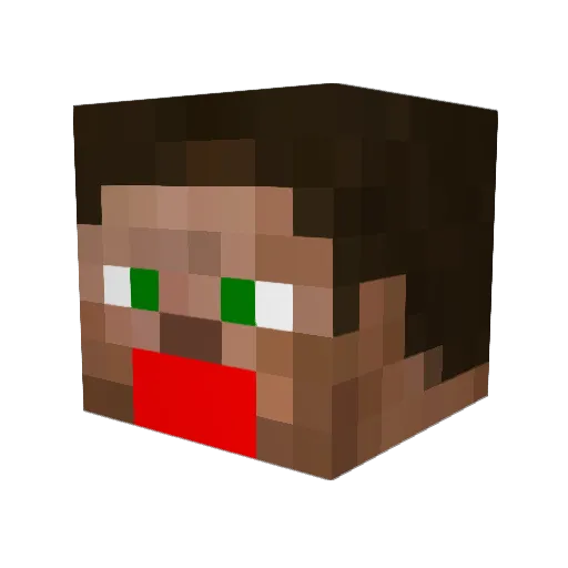 Fizz_D Minecraft avatar head, 3D render