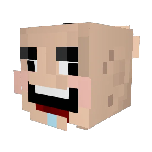 FizzelGP Minecraft avatar head, 3D render