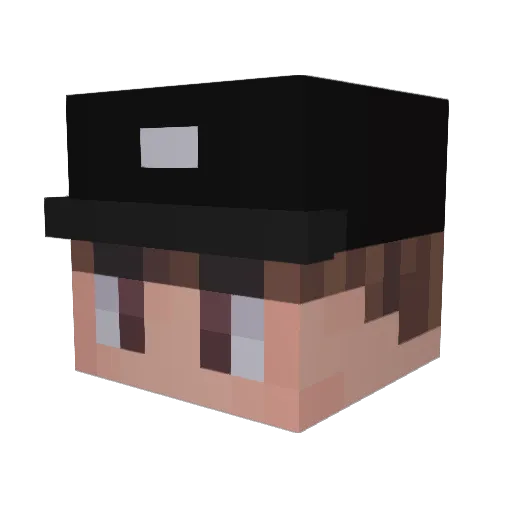 Fizzpig Minecraft avatar head, 3D render