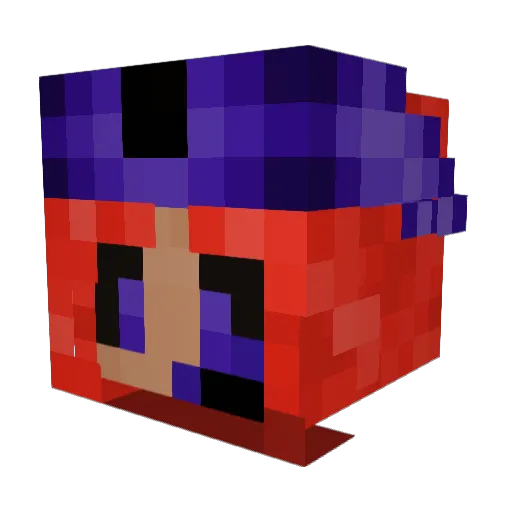 Fizzterror Minecraft avatar head, 3D render