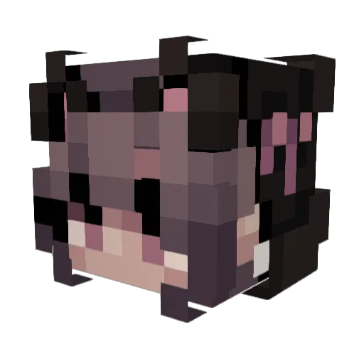 FizzyCerise Minecraft avatar head, 3D render