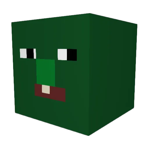 Fjamme Minecraft avatar head, 3D render